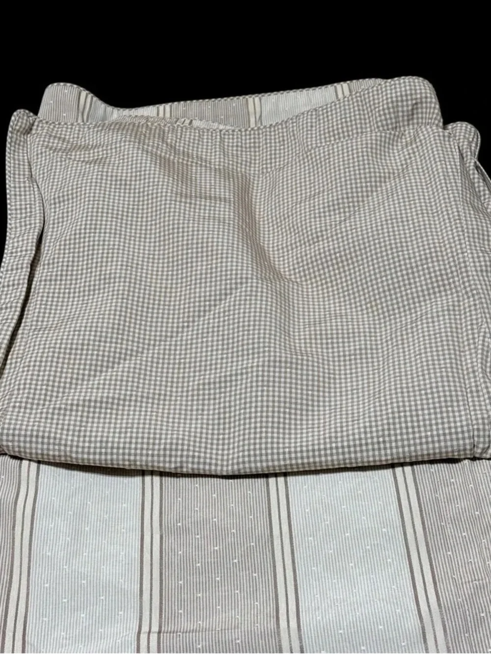 Striped Neutral Table Runner or Fabric - Taupe and Cream